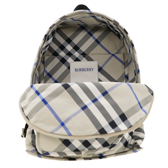 Burberry Shield Backpack Checkered Linchen Polyamide New - Picture 5 of 7